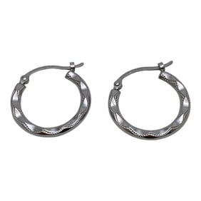 Pair Of 14k White Gold Hoop Earrings