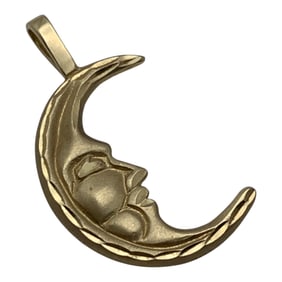 14k Yellow Gold Moon Pendant