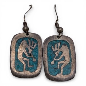 Sterling Silver & Blue Stone Earrings