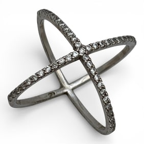 Sterling Silver & Clear Stone Ring