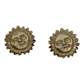 Pair Of 14k Yellow Gold Sun Earrings