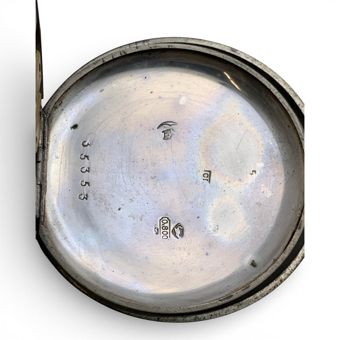 800 Silver Pocket Watch - 5