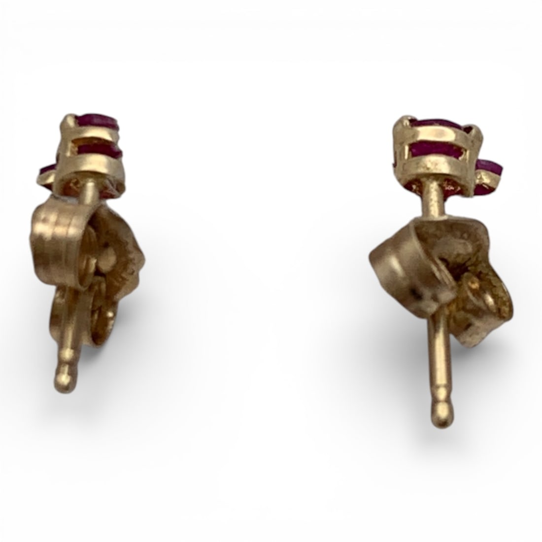 14k Yellow Gold & Ruby Earrings - 2