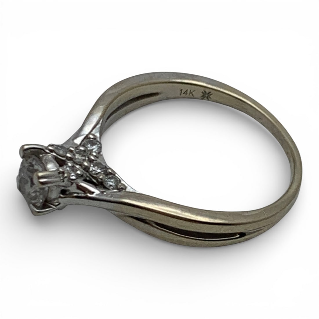 14k White Gold & Diamond Ring - 3