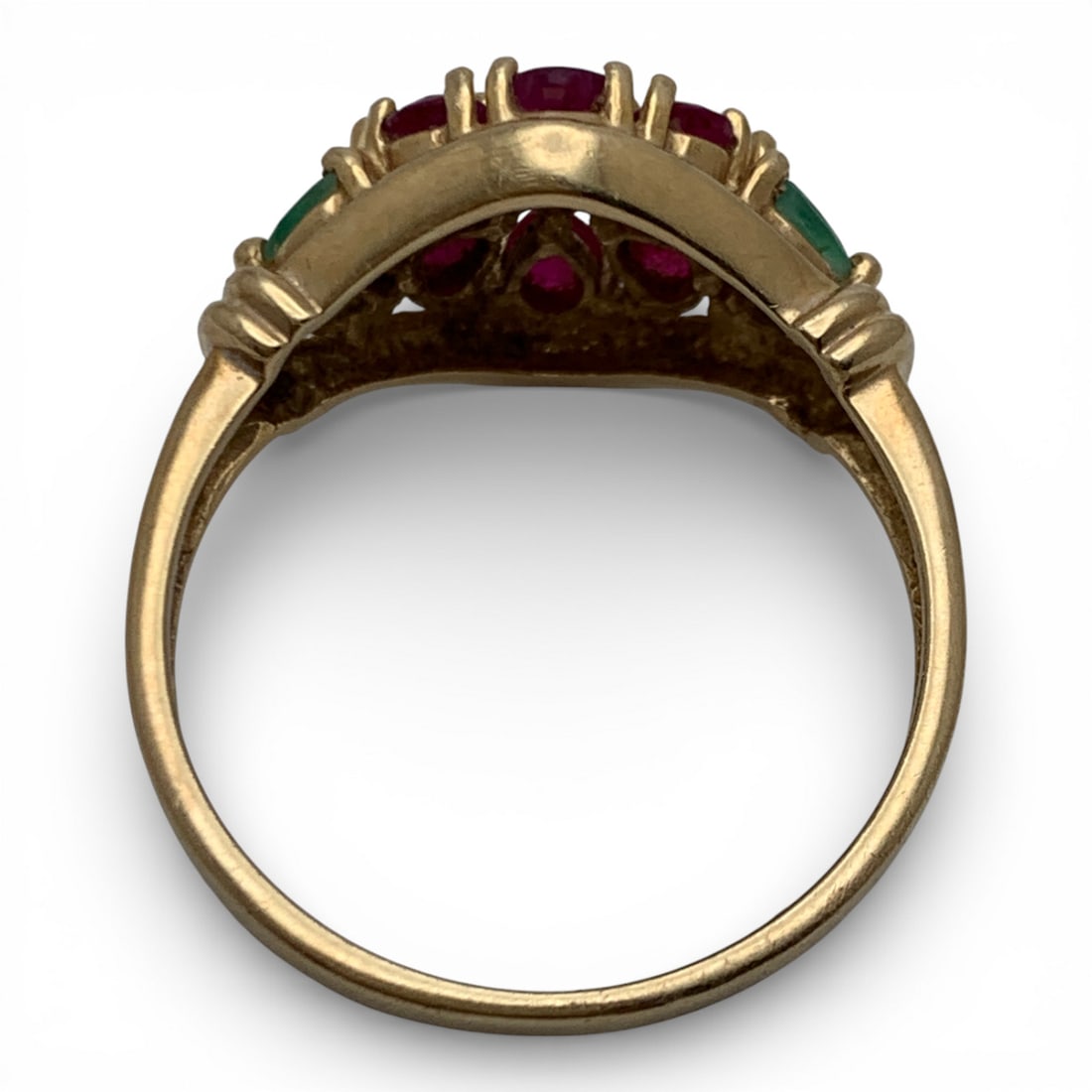 14k Gold Sapphire Ruby & Emerald Ring - 2