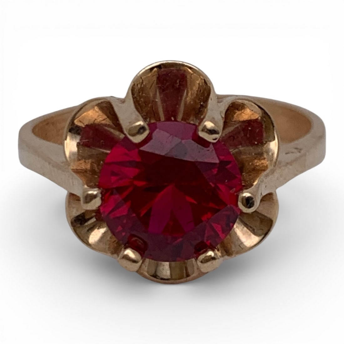14k Yellow Gold & Ruby Ring - 5