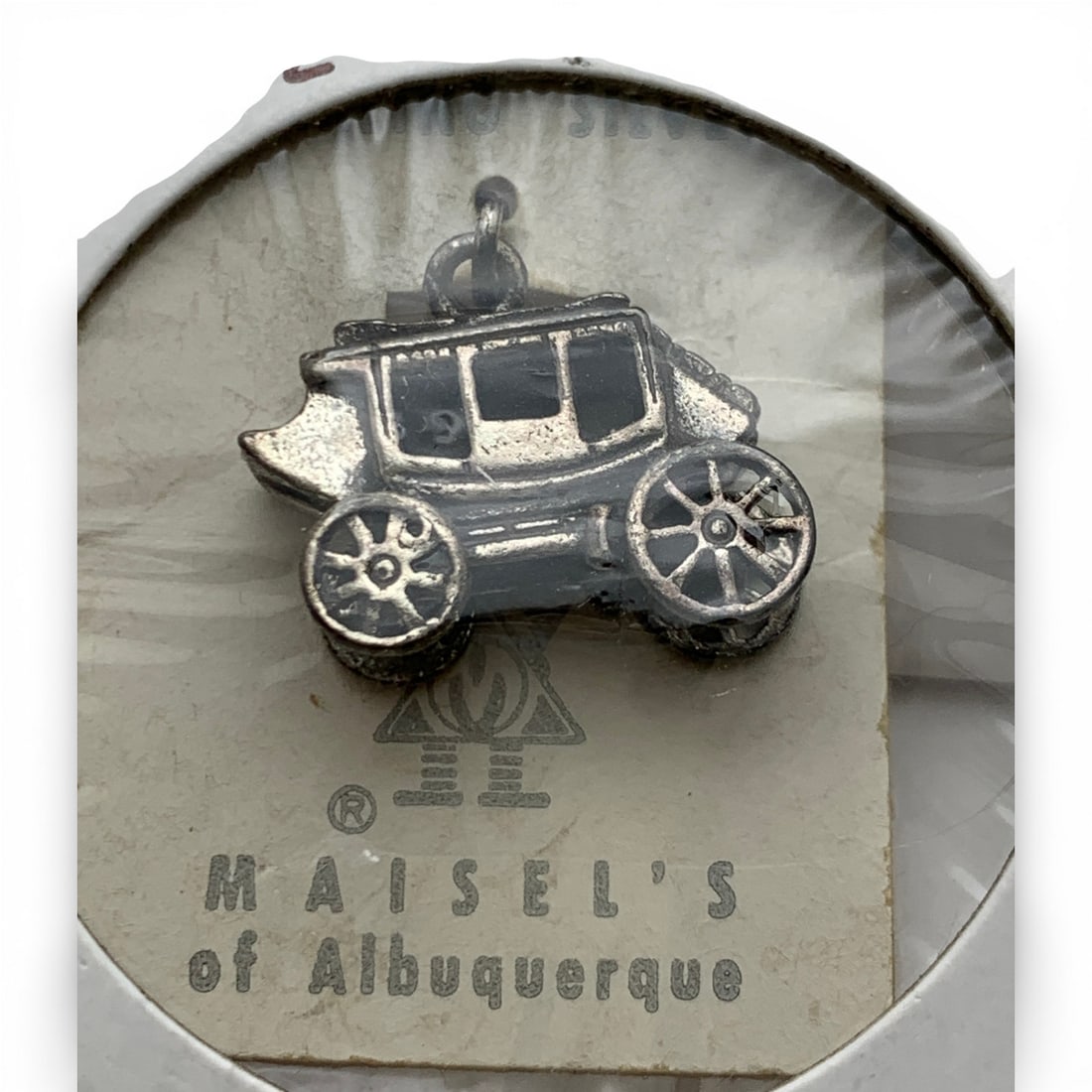 Silver Stage Coach Charm