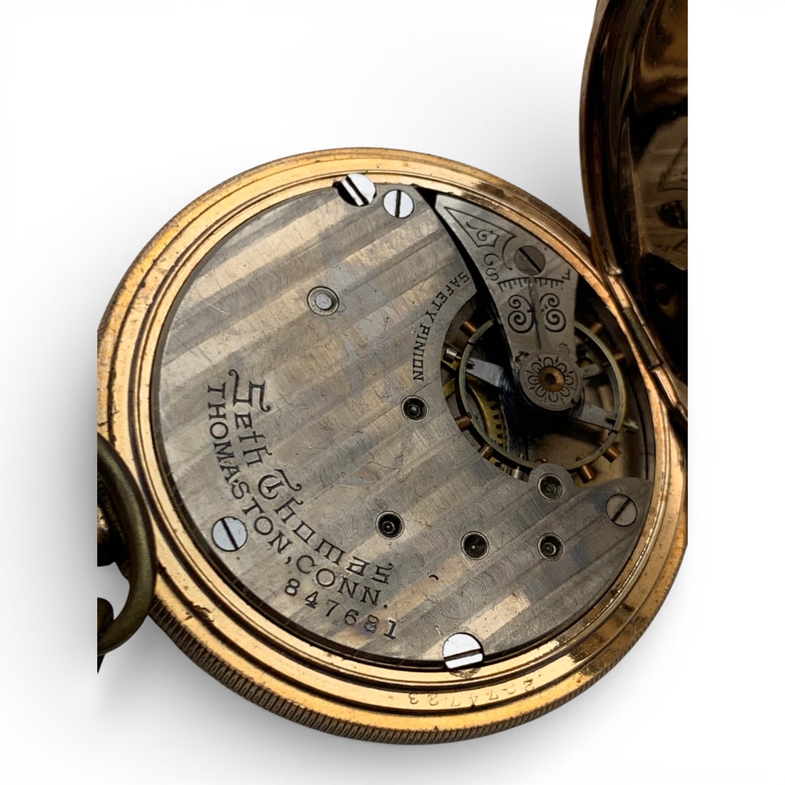Seth Thomas Gold Filled Pocket Watch - 6