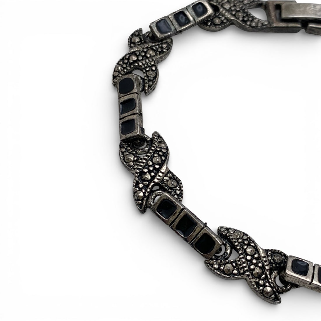 Silver Tone Enameled Bracelet - 2