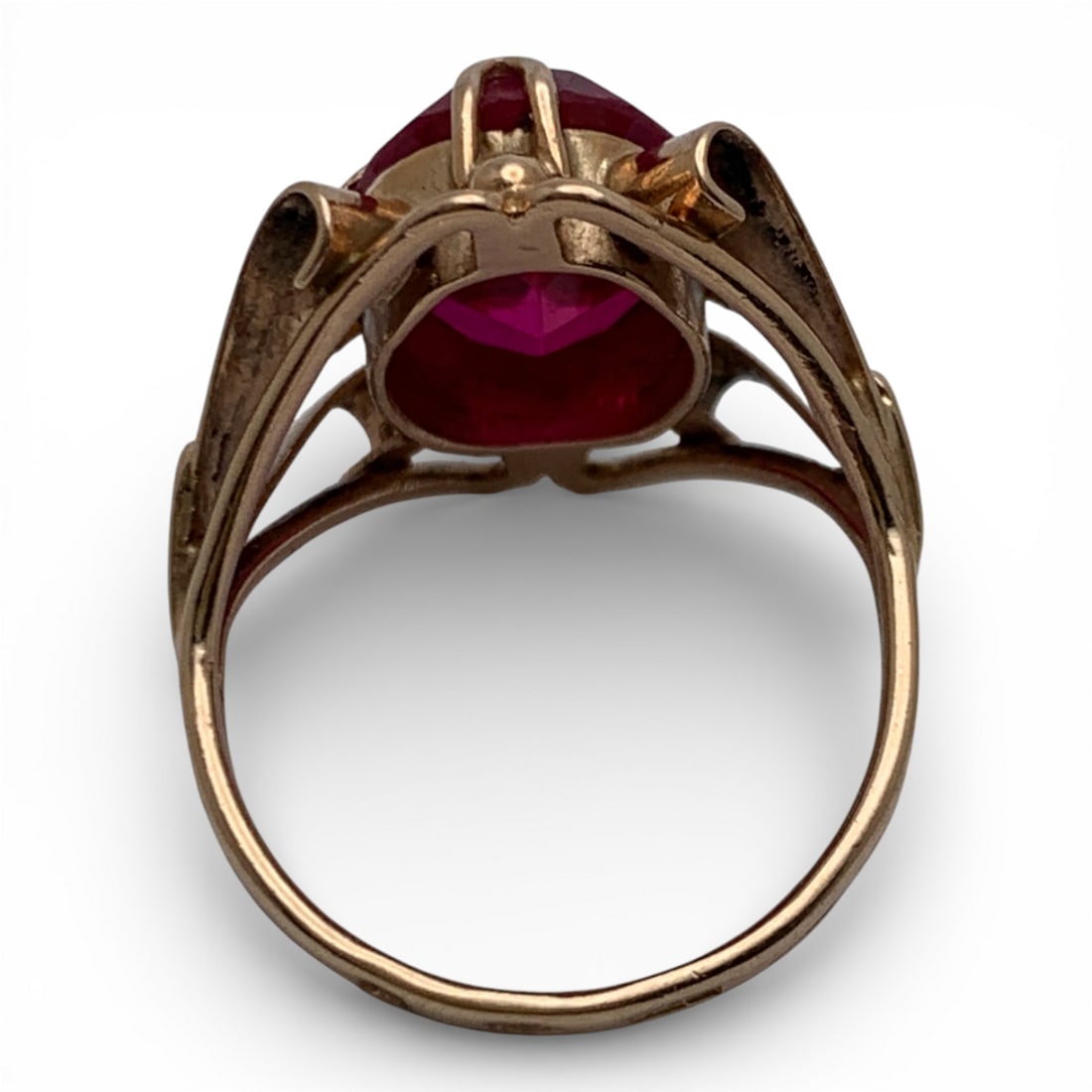 Victorian 14k Yellow Gold & Ruby Ring - 2