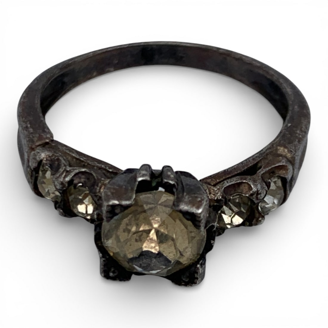 Sterling Silver Ring With Rhinestones - 3