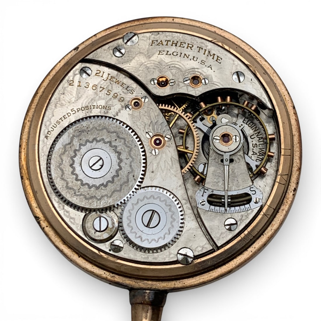 Elgin Gold Filled Pocket Watch - 4