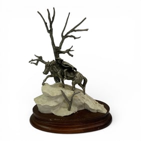 1989 Polland Fine Pewter & Porcelain Sculpture