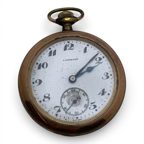 Combine Gold Tone Pocket Watch