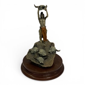 1990 Style Of Frederic Remington Pewter Sculpture