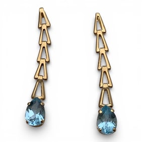 14k Yellow Gold & Topaz Earrings