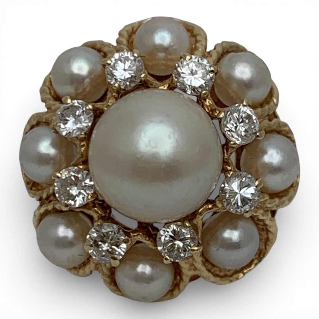 14k Yellow Gold Diamond & Pearl Ring (1 of 8)