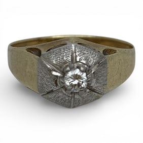 14k Yellow Gold & Diamond Ring