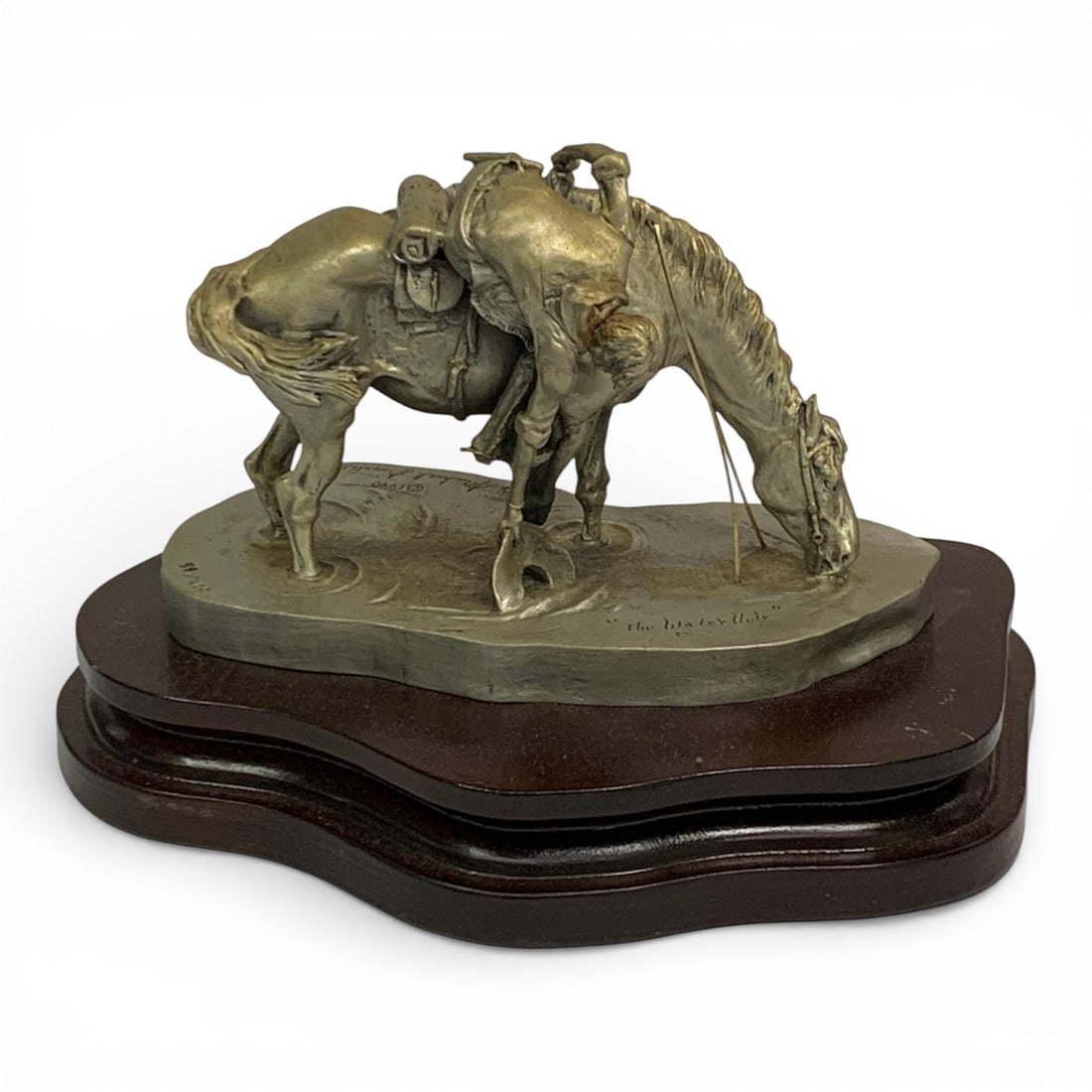 1990 Michael Boyett Pewter Sculpture: "the Water Hole"Signed On Edge: The Water Hole, 59/300, 1990 Michael Boyett5 1/4" TallSee Photos