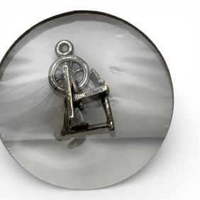 Silver Spinning Wheel Charm