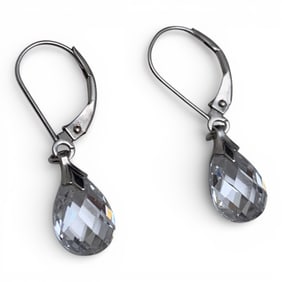 14k White Gold & Cubic Zirconia Earrings