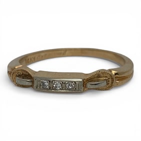 14k Yellow Gold & Diamond Ring