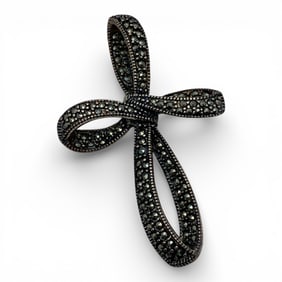 Sterling Silver & Marcasite Cross Pendant