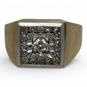 14k Yellow Gold & Diamond Ring