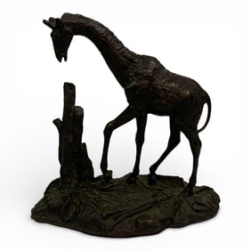 1975 Polland Bronze Sculpture, Giraffe