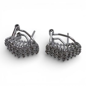 14k White Gold & Diamond Earrings