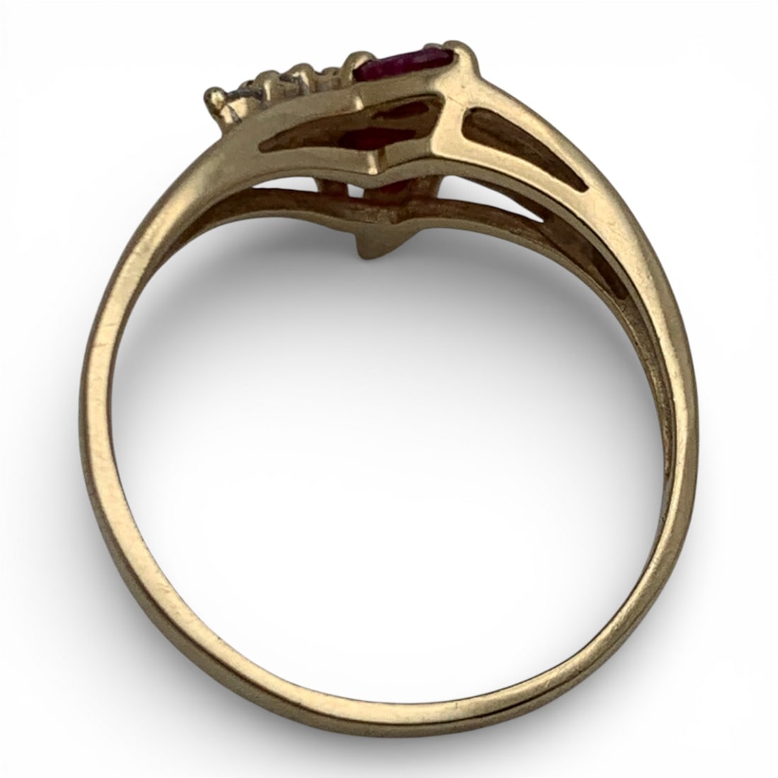 14k Yellow Gold Diamond & Ruby Ring - 2