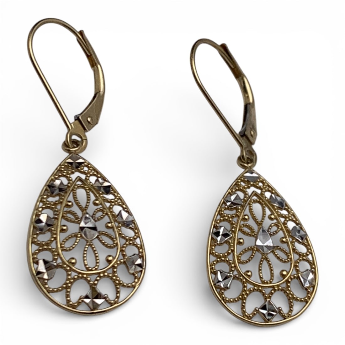 14k Yellow & White Gold Earrings (1 of 3)