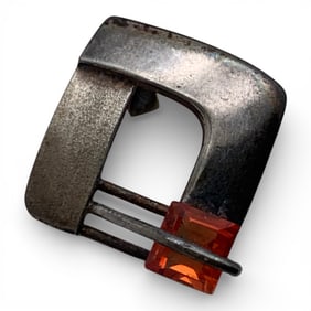 Sterling Silver & Orange Stone Pendant