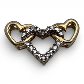 10k Yellow Gold & Diamond Heart Pendant