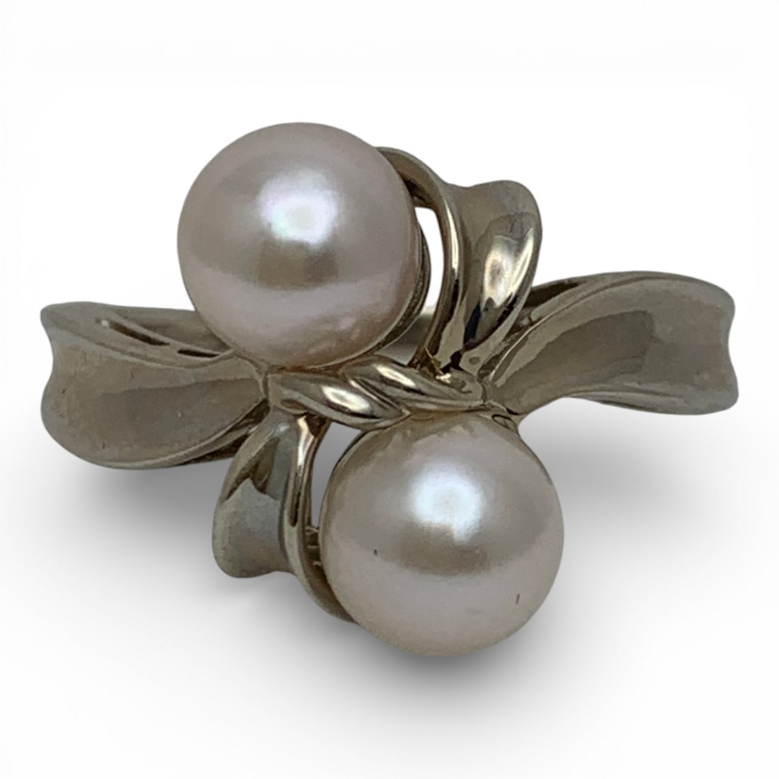 14k White Gold & Pearl Ring: Marked 14k - Size 10 - 3.8 Dwt Gemstones Tested With Presidium Gem Tester Il - Berners Does Not Guarantee Authenticity Of Gemstones