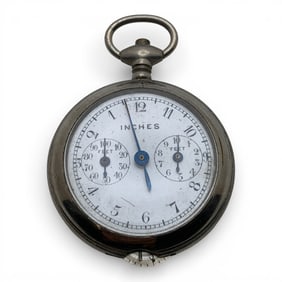 Inches Silver Tone Pocket Watch