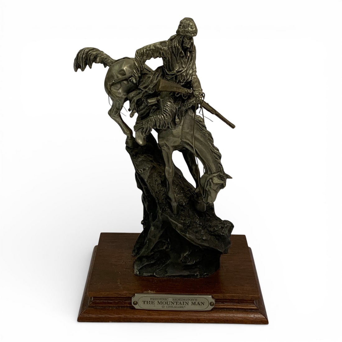 1986 Style Of Frederic Remington Pewter Sculpture (1 of 10)