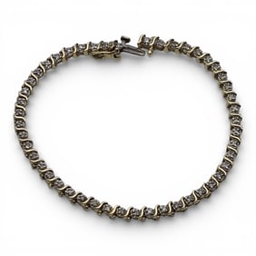 14k Yellow Gold & Diamond Bracelet