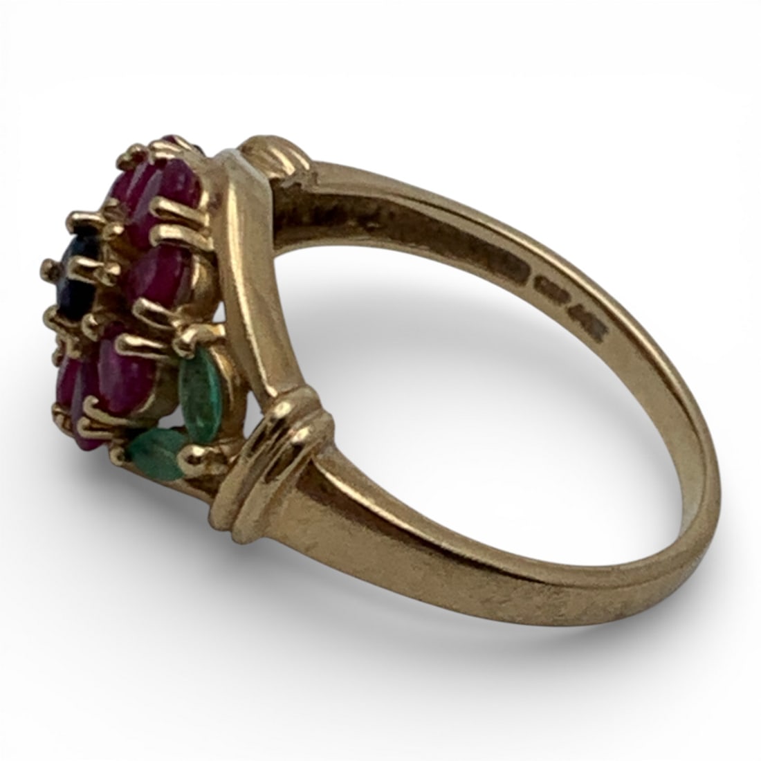 14k Gold Sapphire Ruby & Emerald Ring - 3