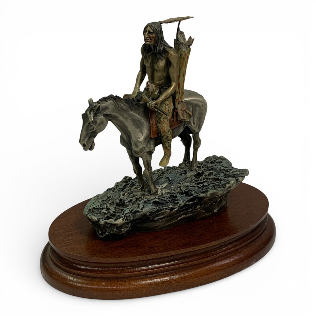 1990 Style Of Frederic Remington Pewter Sculpture: Signed On Edge: 1990, 54/950, Chilmark, Fine Pewter UsaMarked On Bottom: Inspried By Frederic Remington6 1/4" TallSee Photos