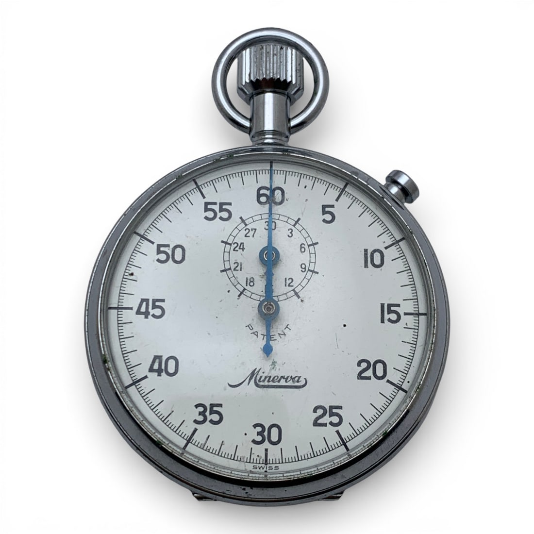 Minerva Silver Tone Pocket Watch (1 of 4)