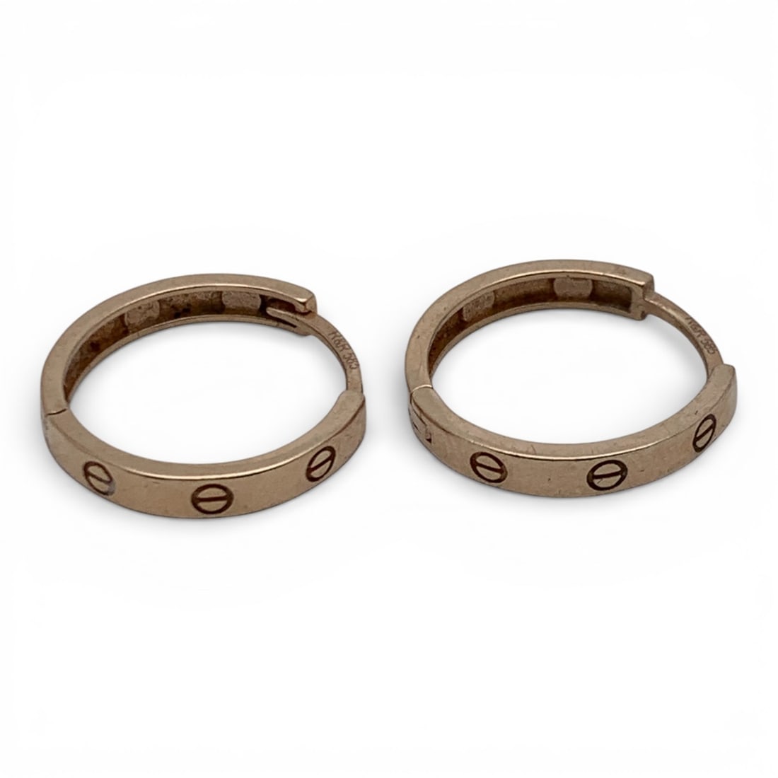 Pair Of 14k Yellow Gold Hoop Earrings: Marked 585 - 5/8" Long - 1.6 Dwt Gemstones Tested With Presidium Gem Tester Il - Berners Does Not Guarantee Authenticity Of Gemstones