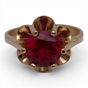 14k Yellow Gold & Ruby Ring