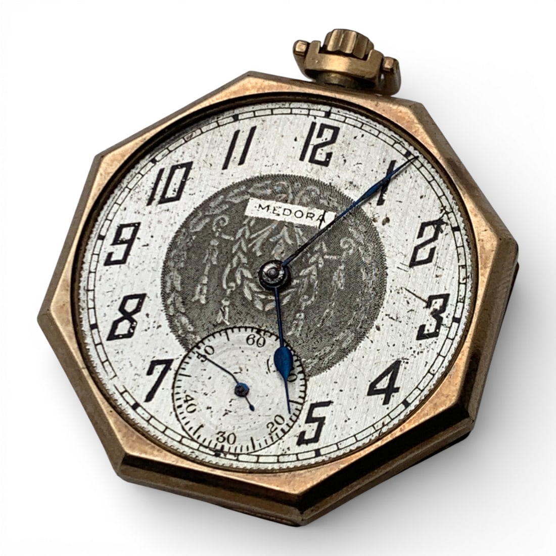 Medora Gold Filled Pocket Watch: Marked On Face: MedoraMarked On Back Case: Illinois Watch Case Co, Elgin Usa, Guaranteed 20 Years, Giant, 3673359Marked On Movement: Medora, 17 Jewels, Swiss2" Long - 47.3 Grams Missing Front Crystal