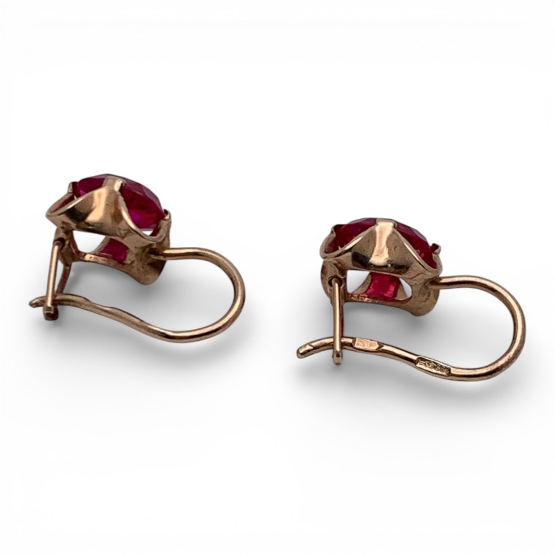 14k Yellow Gold & Ruby Earrings - 2