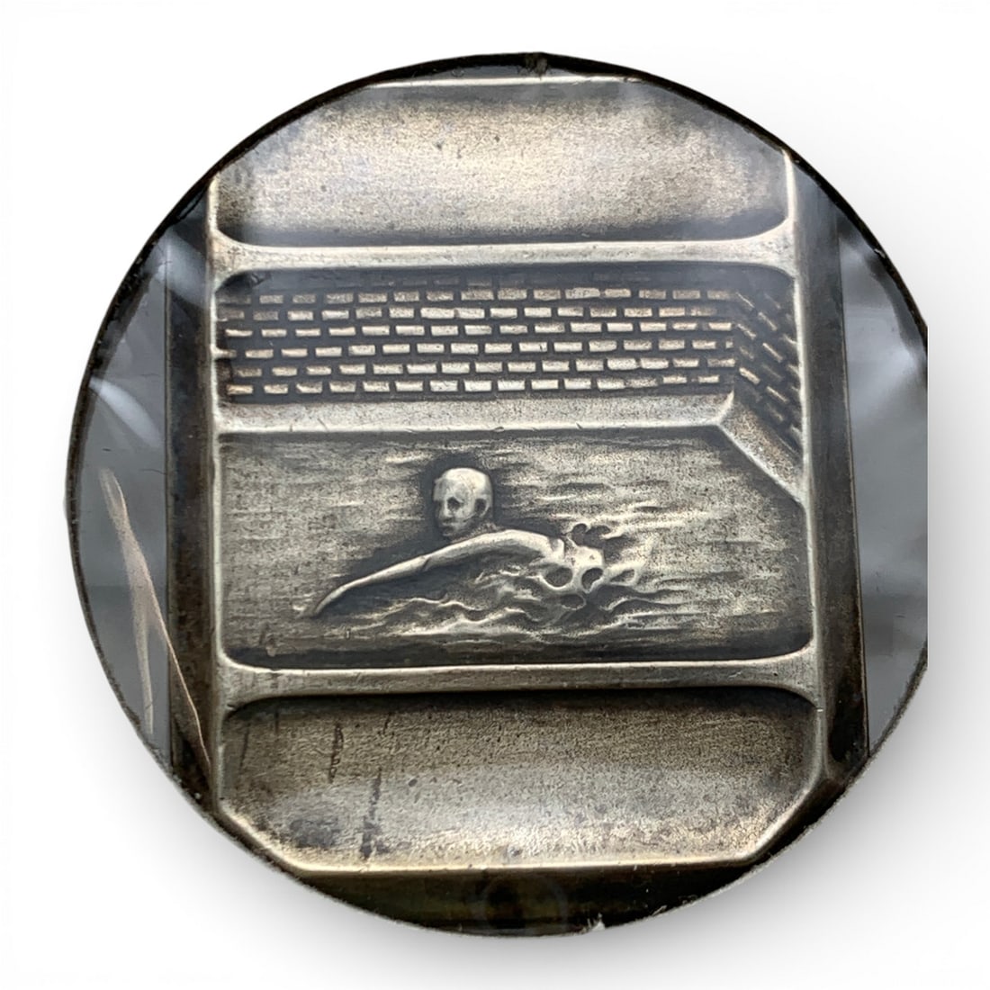 Sterling Silver Swimming Medal: Marked Sterling - See Photos
