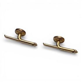 Pair Of 14k Yellow Gold & Seed Pearl Cuff Links