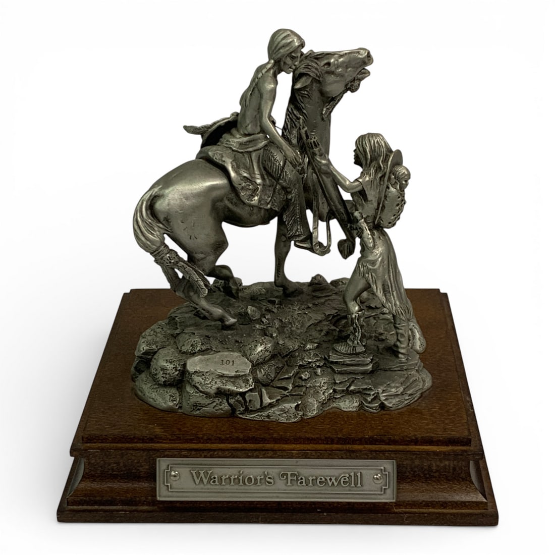 1992 Polland Fine Pewter Sculpture: Signed On Edge: 1992 Polland, 101, Warrior's Farewell5 1/2" TallSee Photos