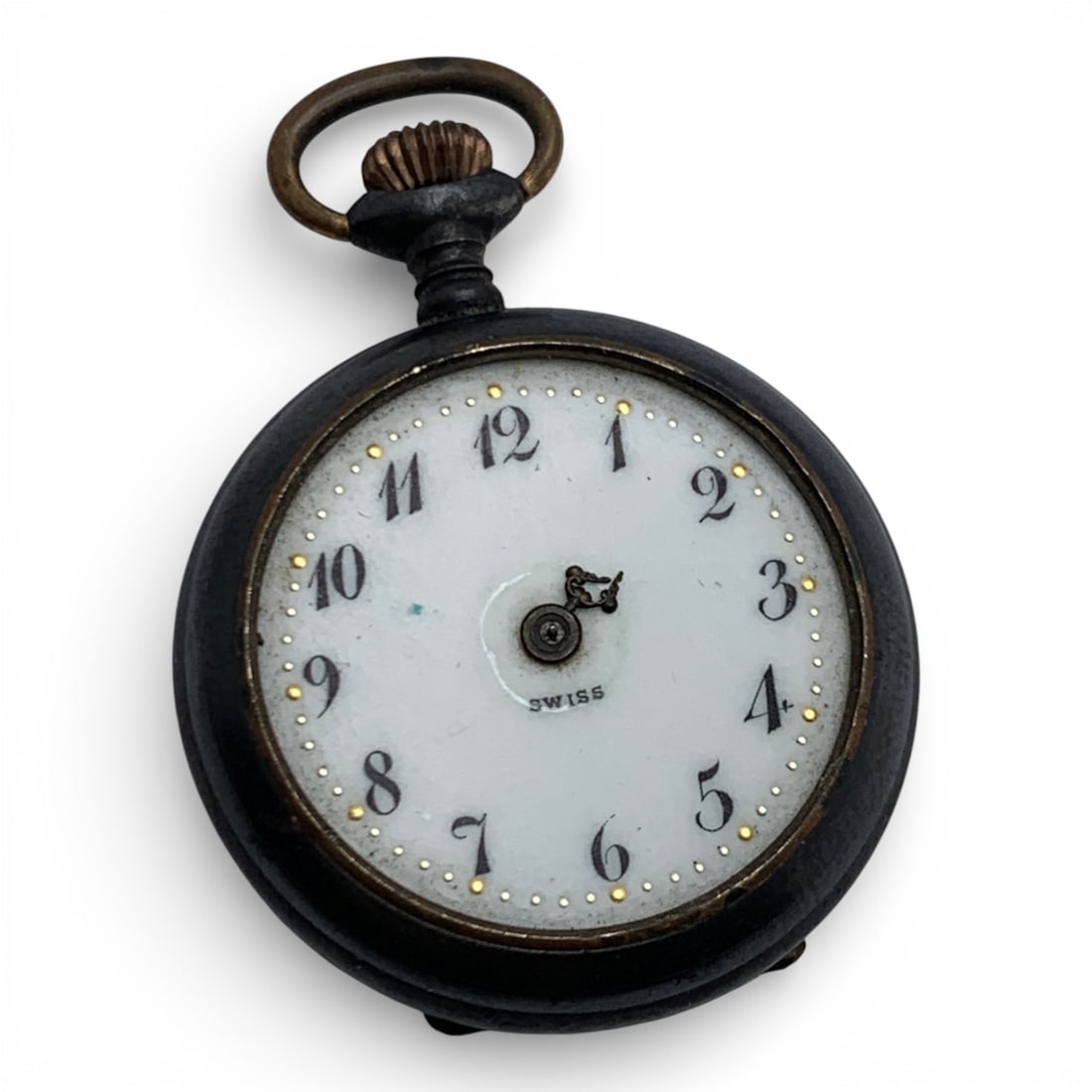 Silver Tone Pocket Watch: Marked On Back Case: 163, Paskar W Co, SwissMarked On Movement: Paskar W Co., Swiss, 7 Jewels1 5/8" Long - 20.5 Grams Missing Front Crystal And Hands
