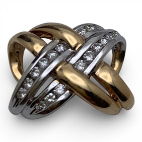 14k Yellow & White Gold Pendant With Diamonds